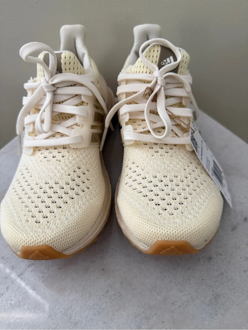 adidas Ultraboost 1.0 W Cream Knit Running Shoes